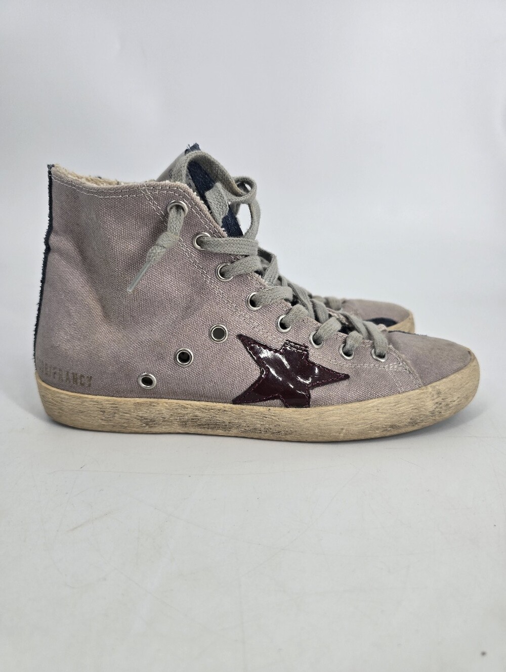 Golden Goose Francy High Top Genuine Leather Sneakers Size 36 US 6 Purple
